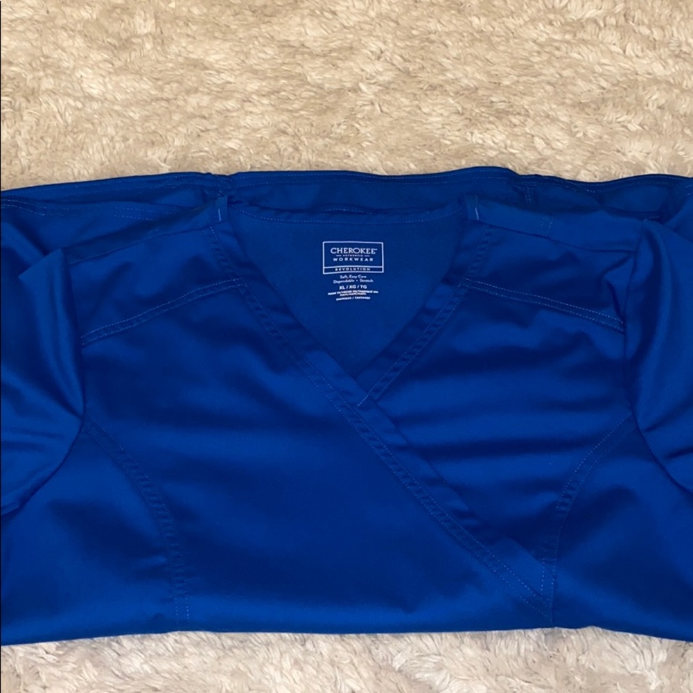 Blue Cherokee Scrub Top